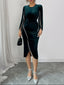 Round Neck Slit Sleeve Dress