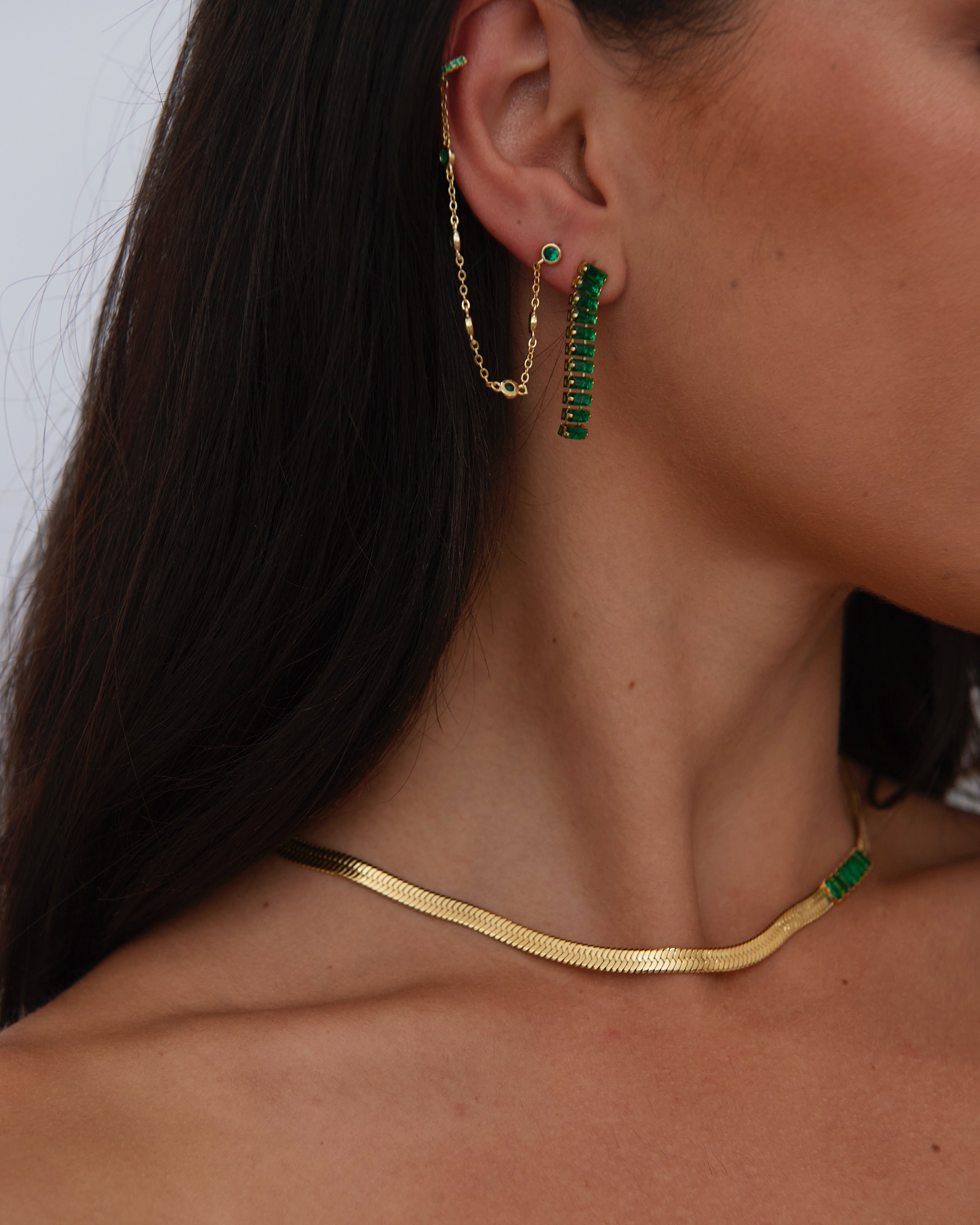 Alessia Emerald CZ Drop Earring Secondary image