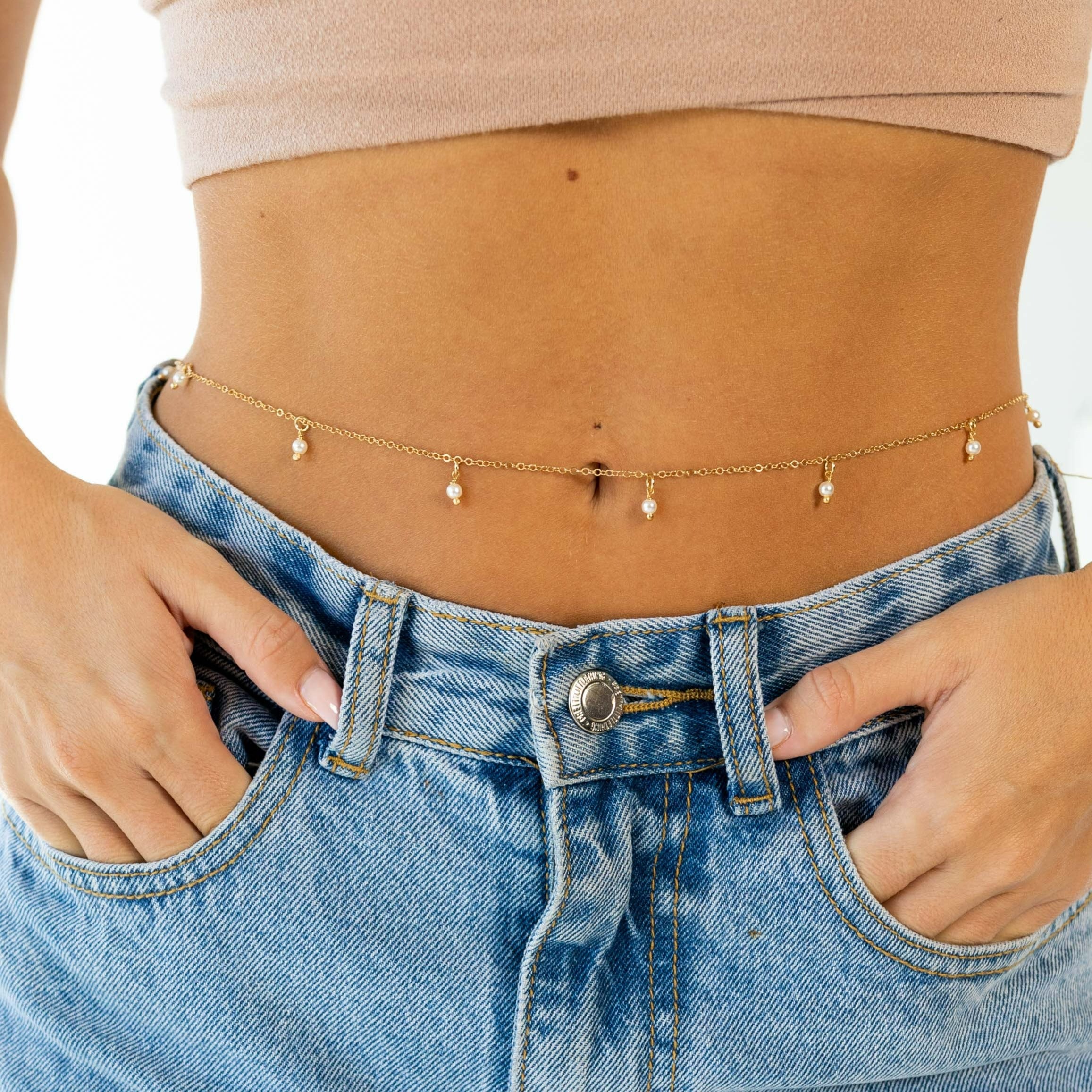Alina Pearl Belly Chain Secondary image