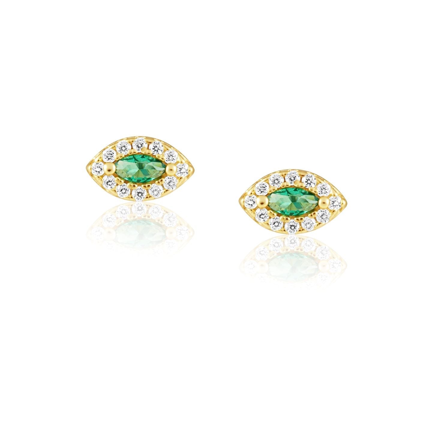 Alma Emerald Evil Eye Studs Main image