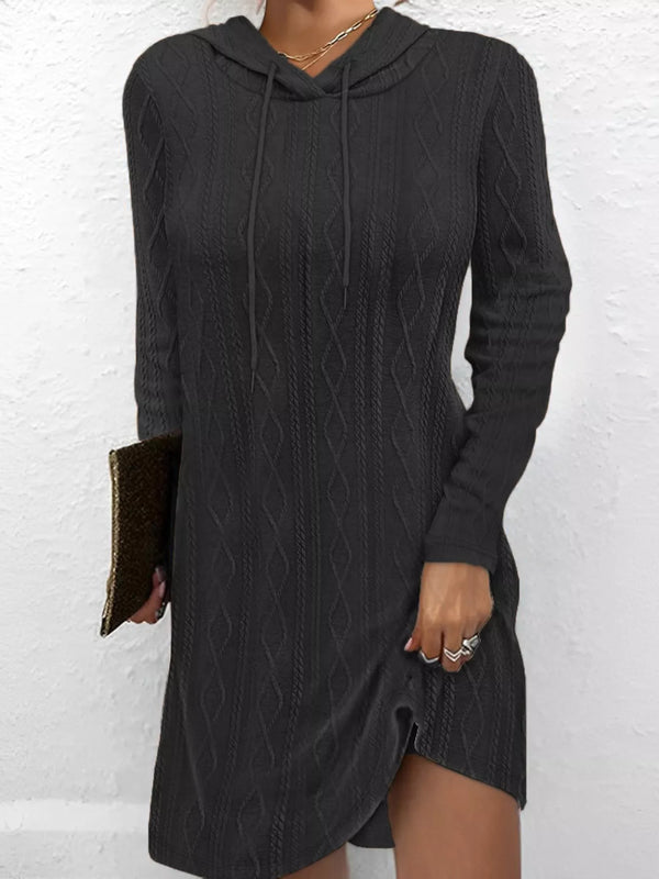 Casual Long Sleeve Hooded Knit Dress - product image 10