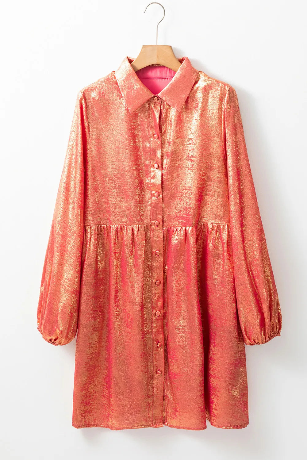 Metallic Sheen Long Sleeve Mini Dress - product image 2