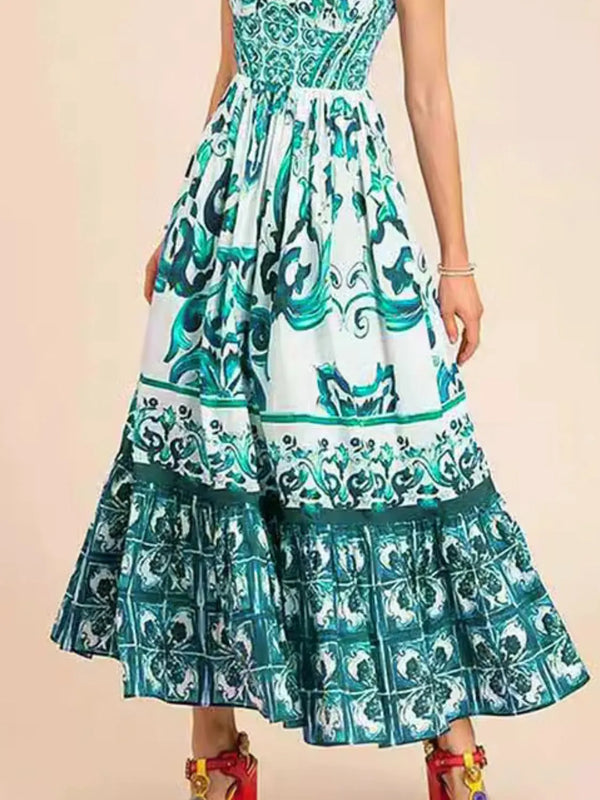 Smocked Printed Wide Strap Dress - product image 16