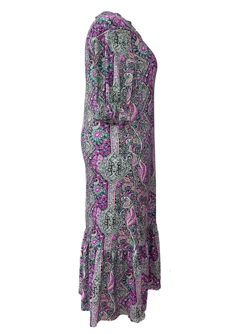 Bohemian Paisley Print Ruffle Hem Midi Dress - product image 9