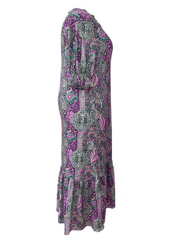 Bohemian Paisley Print Ruffle Hem Midi Dress - product image 9