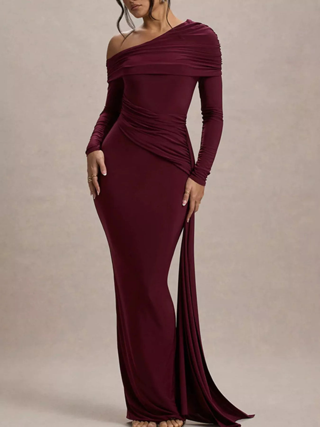 One-Shoulder Ruched Maxi Dress - product image 3