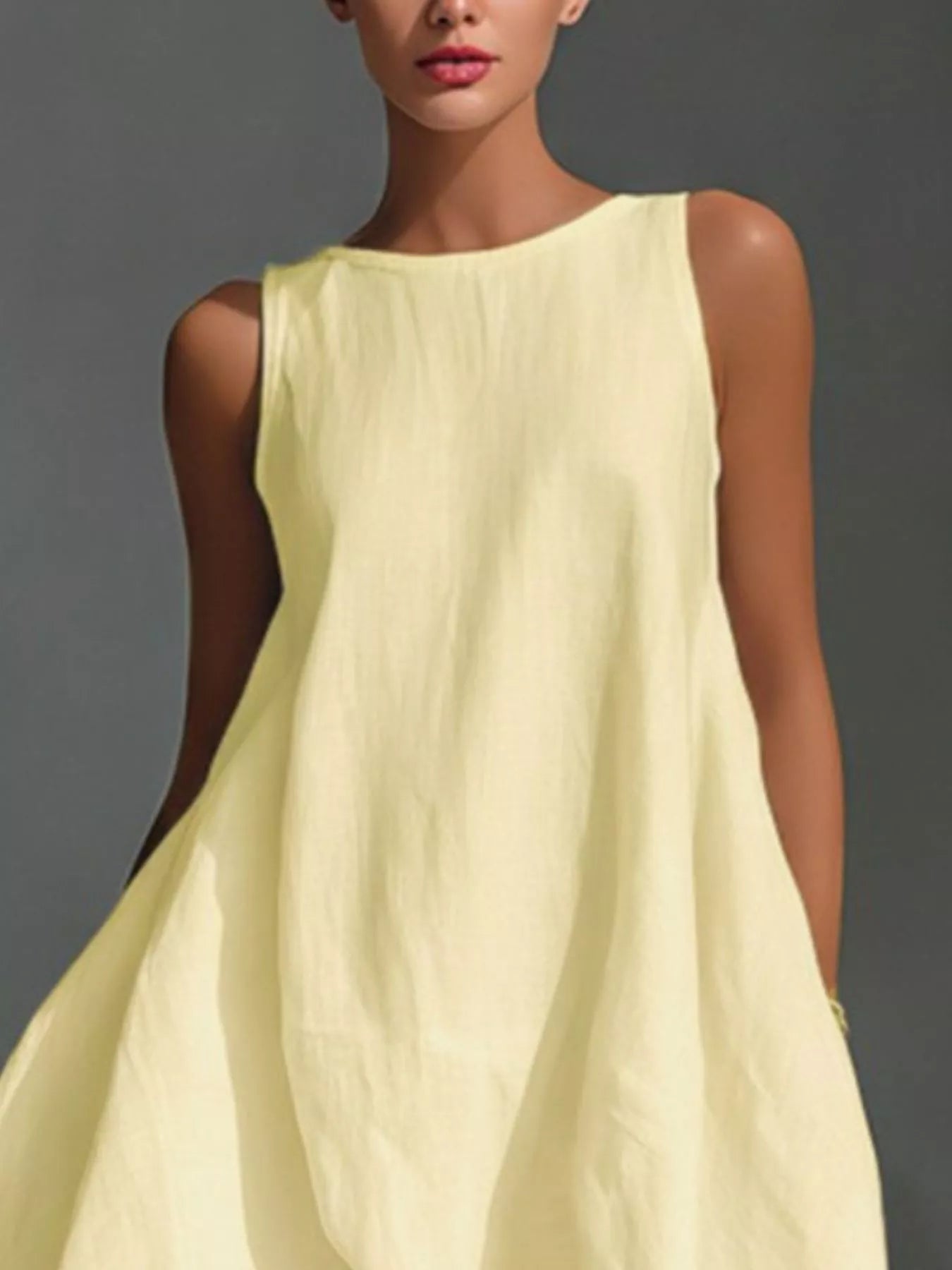 High-Low Round Neck Sleeveless Dress - product image 5