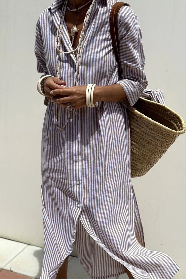 Tied Button Up Three-Quarter Sleeve Dress - product image 7