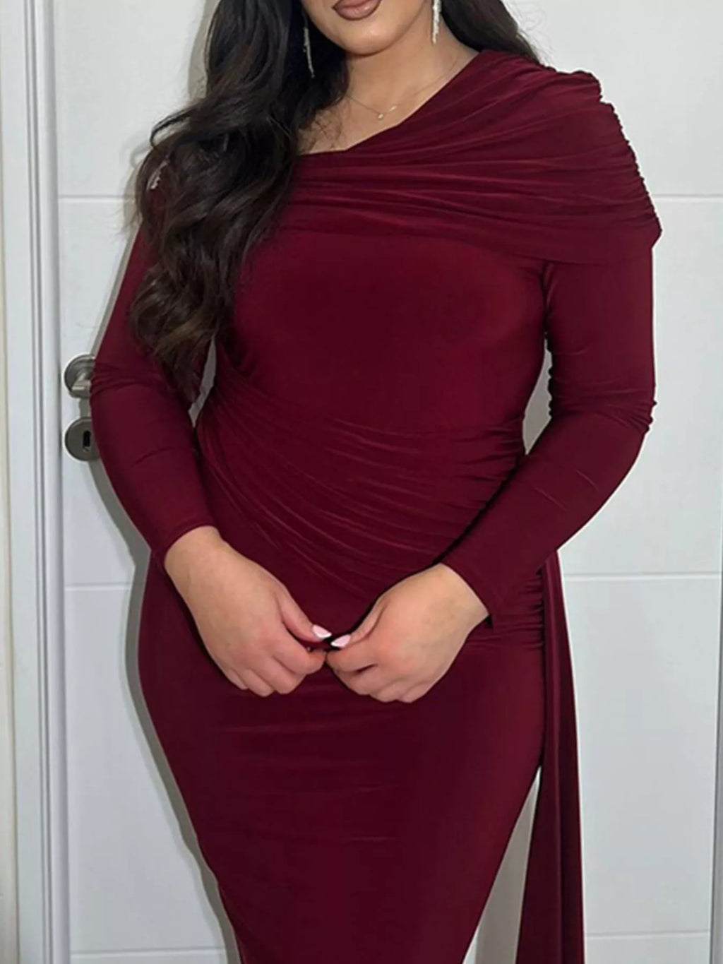One-Shoulder Ruched Maxi Dress - product image 7