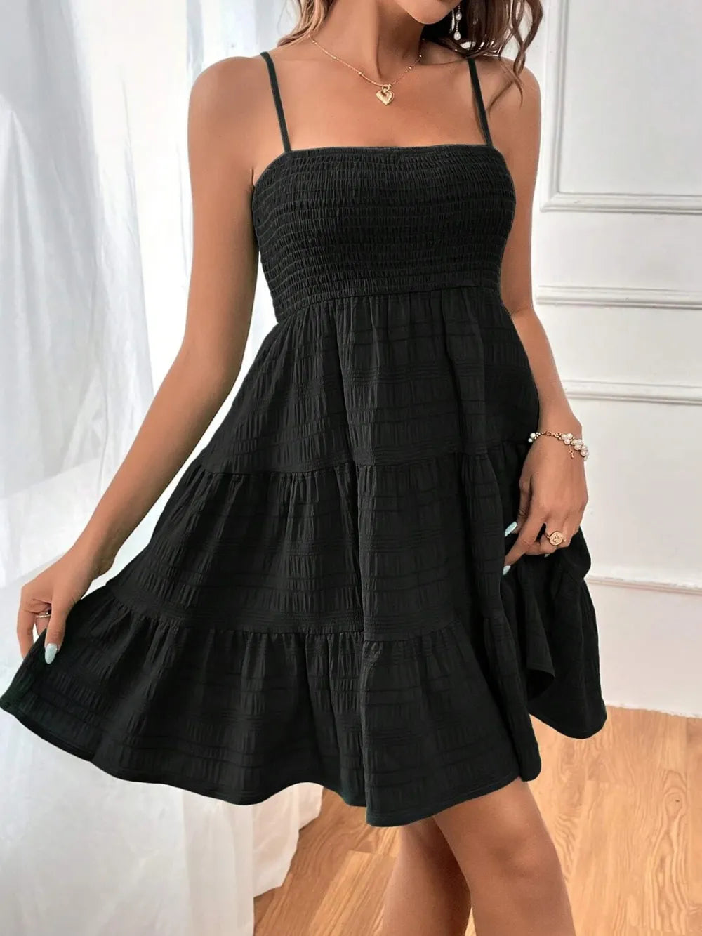 Smocked Tiered Sleeveless Mini Dress - product image 25