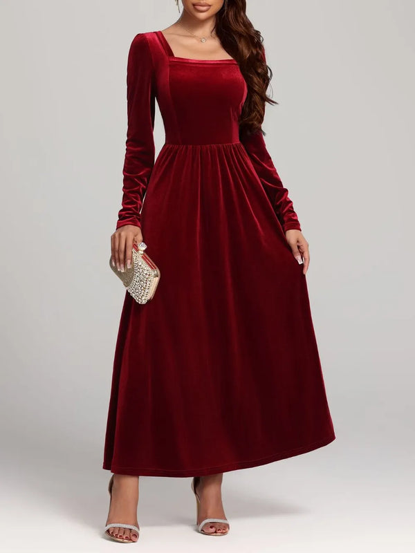 Velvet Square Neck Long Sleeve Dress - product image 11
