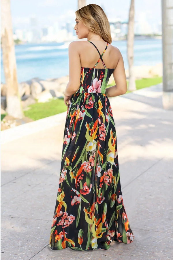 Crisscross Printed Surplice Cami Dress view 5 - Shopiebay