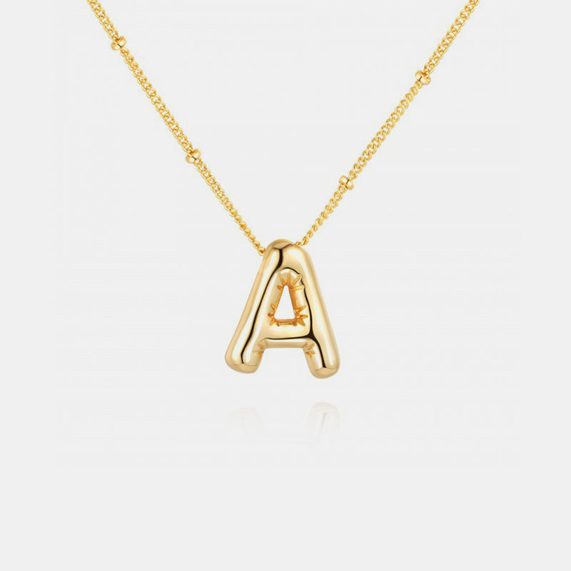 Gold-Plated Letter Pendant Necklace