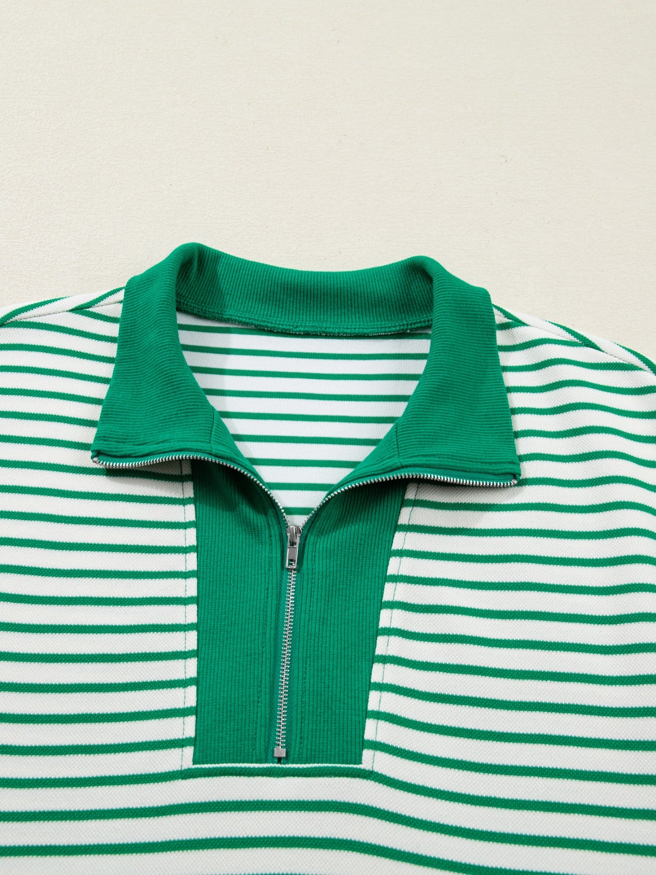 Stripe Quarter Zip Polo Collar T Shirt Dress with Pockets - product image 18