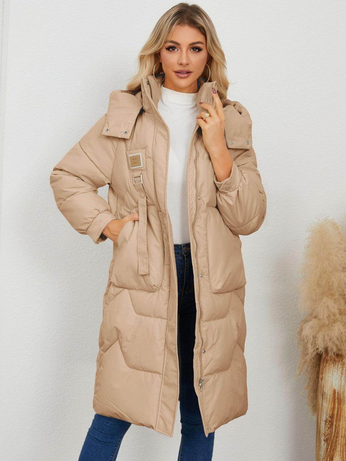 Long Sleeve Longline Hooded Winter Coat for Women Secondary image