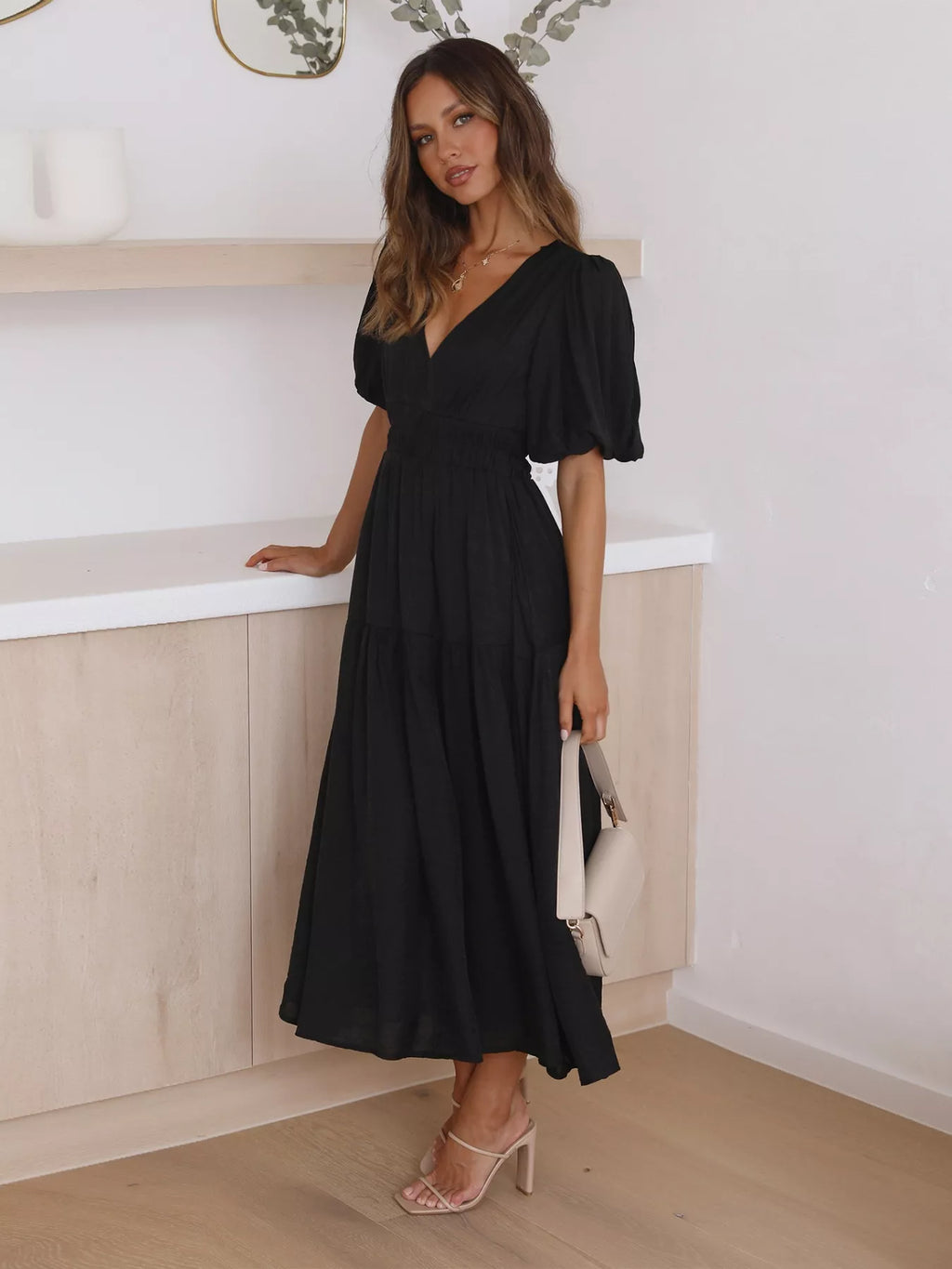 Tiered Puff Sleeve Midi Dress - product image 20