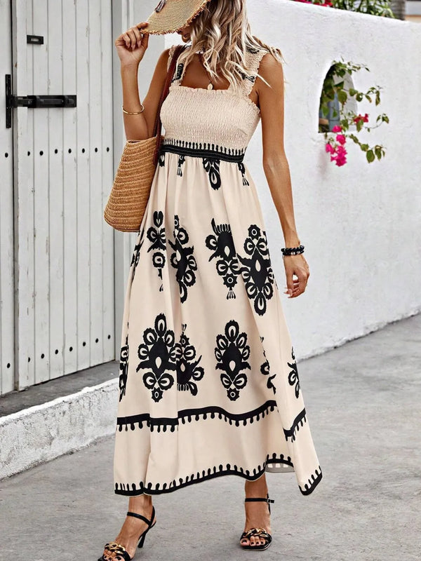 Smocked Printed Wide Strap Maxi Dress - product image 6