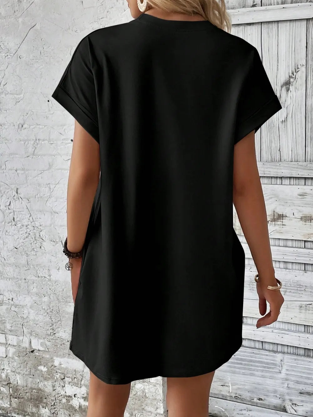 Round Neck Short Sleeve Mini Dress - product image 2