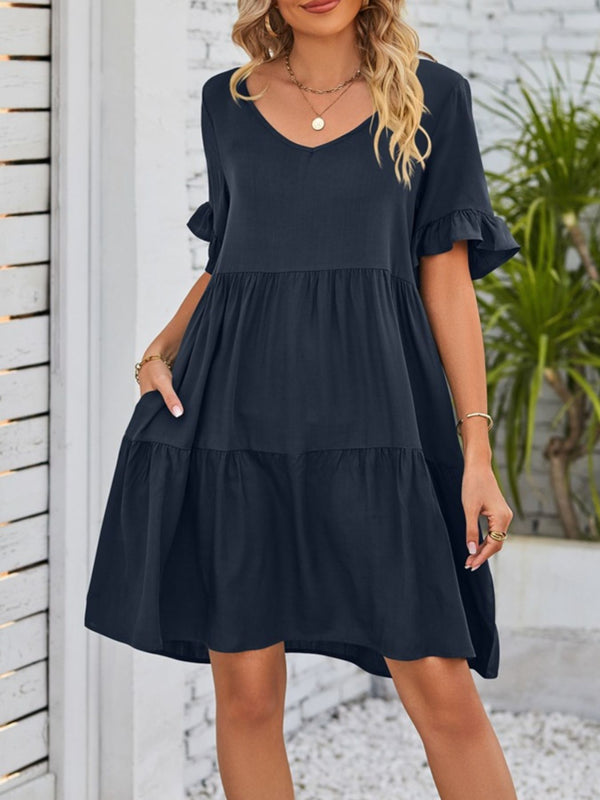 Ruffled Sleeve Tiered Mini Dress - product image 23
