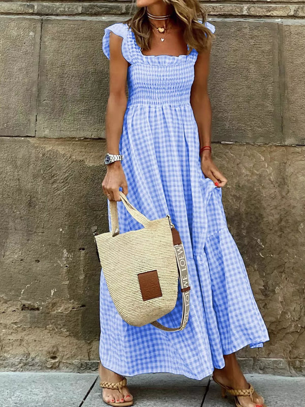 Gingham Smocked Ruffle Maxi Dress - product image 4