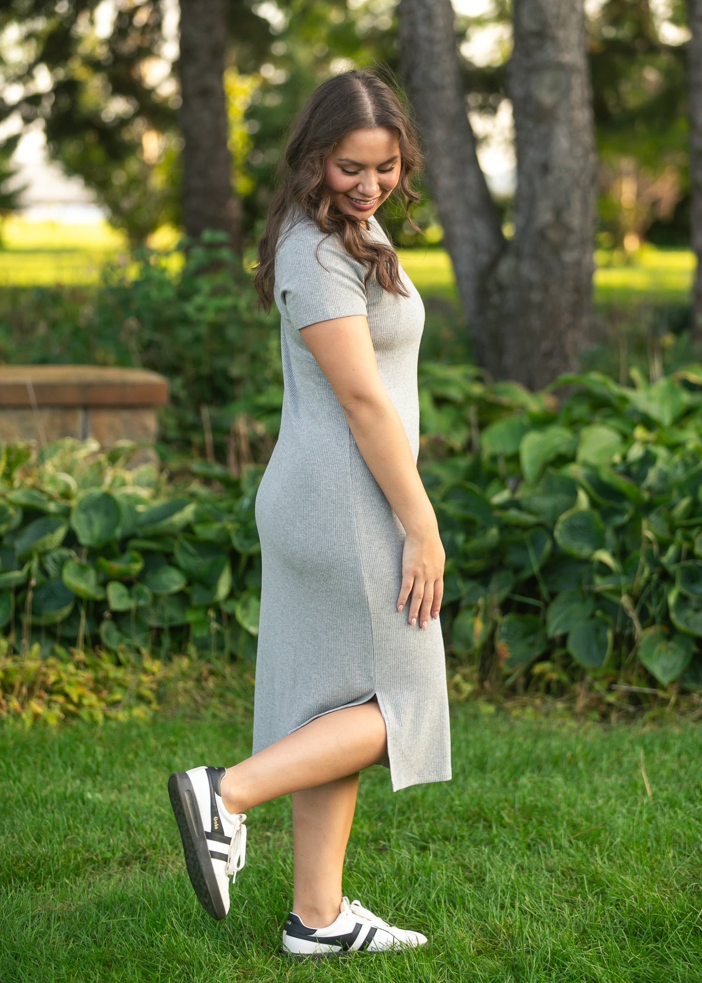 Baylor Gray Ribbed T-shirt Dress - product image 10