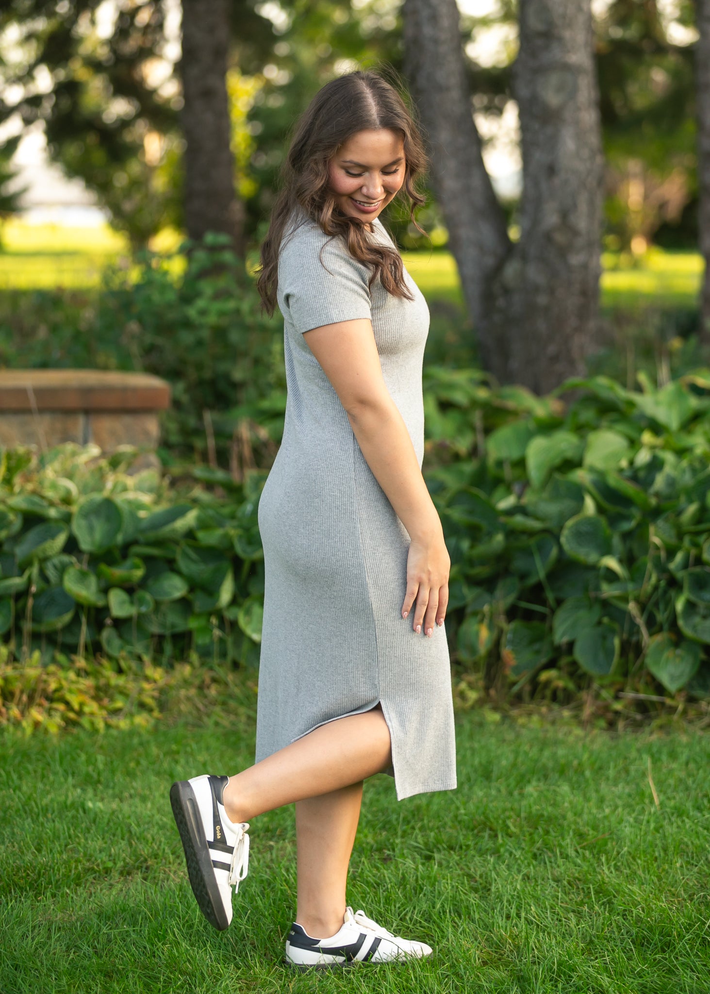 Baylor Gray Ribbed T-shirt Dress - product image 10