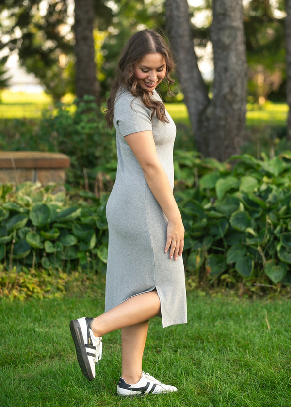 Baylor Gray Ribbed T-shirt Dress - product image 10