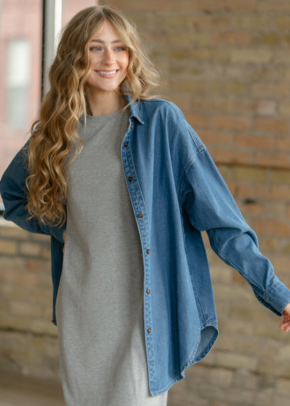 Baylor Gray Ribbed T-shirt Dress - product image 7