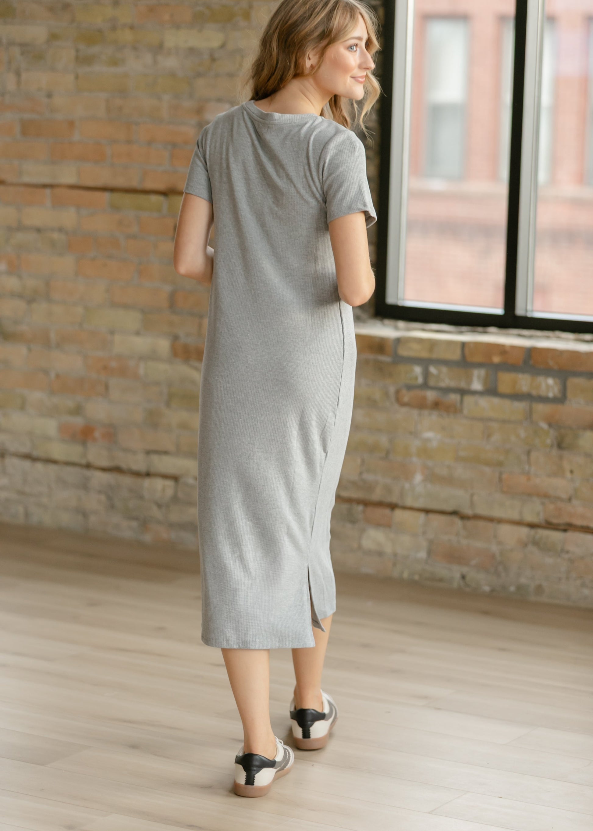 Baylor Gray Ribbed T-shirt Dress - product image 5