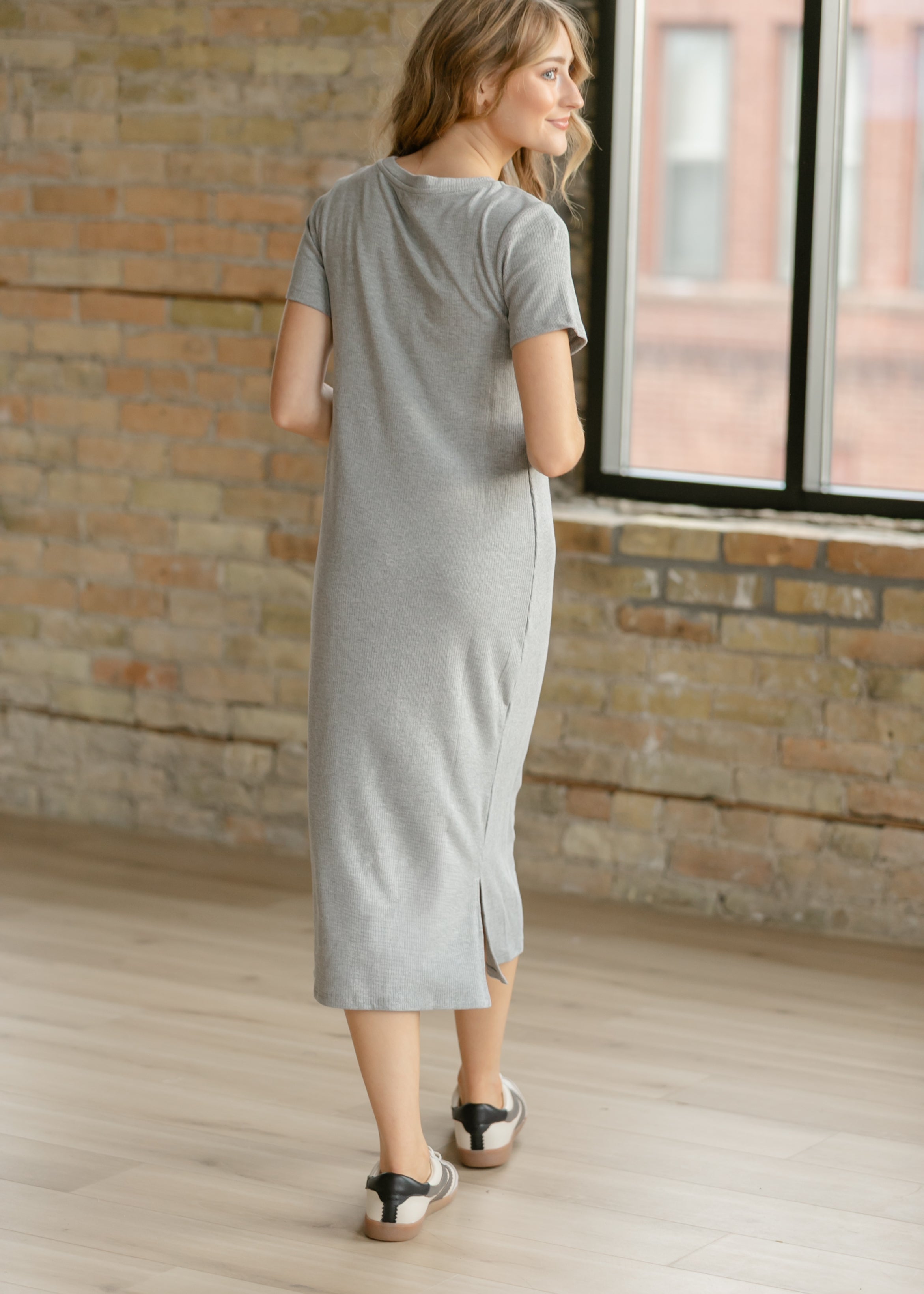 Baylor Gray Ribbed T-shirt Dress - product image 5