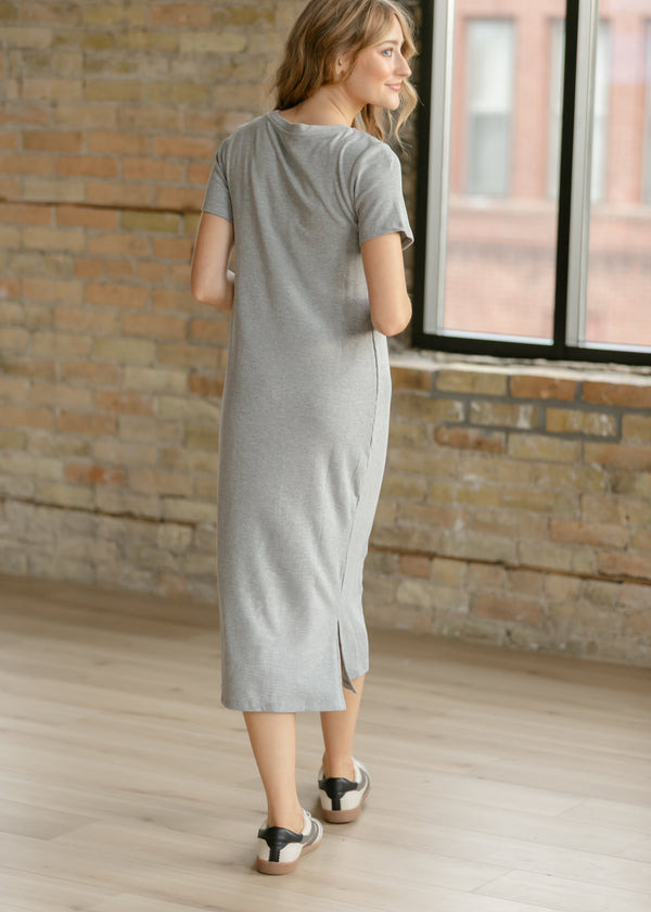 Baylor Gray Ribbed T-shirt Dress - product image 5