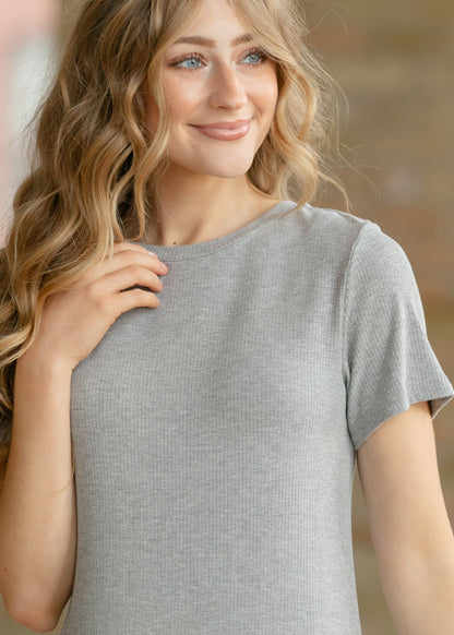 Baylor Gray Ribbed T-shirt Dress - product image 6