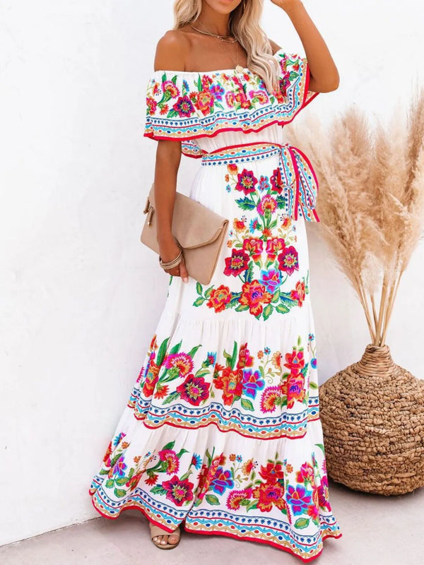 Floral Off Shoulder Ruffle Maxi Dress - product image 3