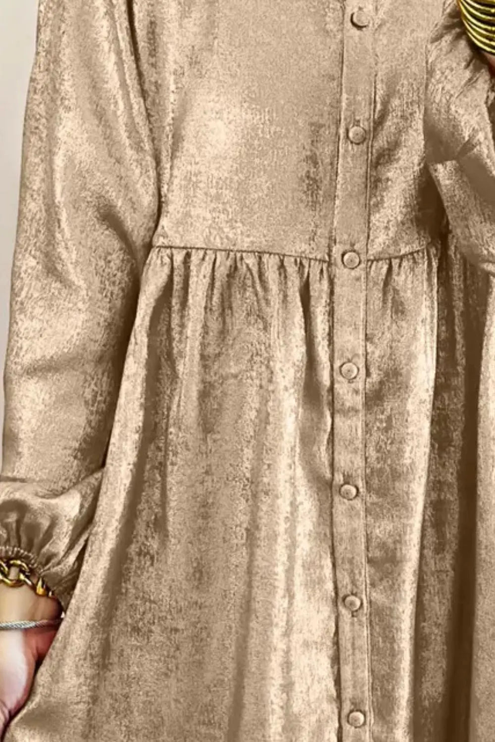 Metallic Sheen Long Sleeve Mini Dress - product image 10