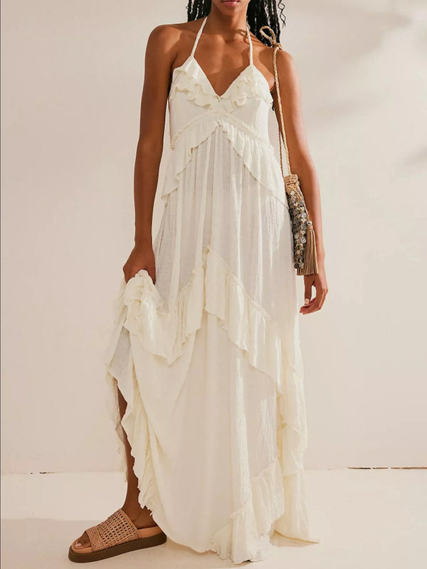Ruffled Halter Neck Maxi Dress - product image 8