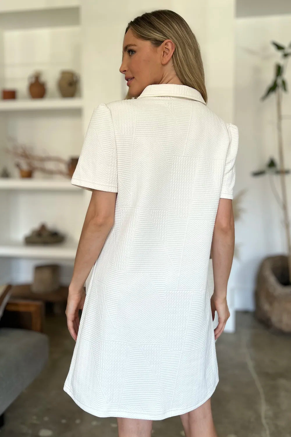 Double Take Texture Short Sleeve Dress - product image 8