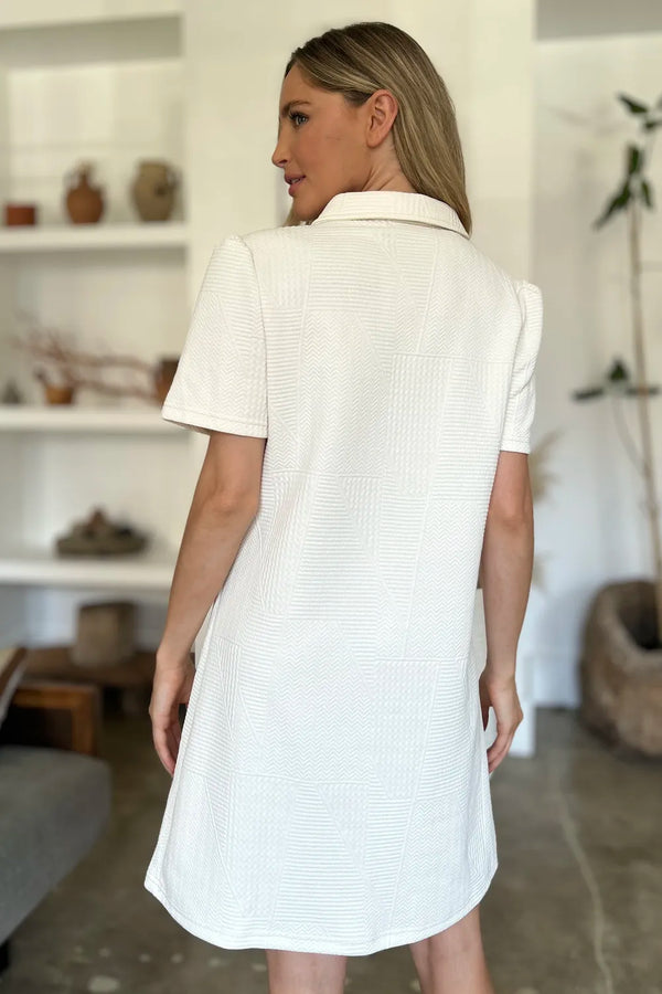 Double Take Texture Short Sleeve Dress - product image 8