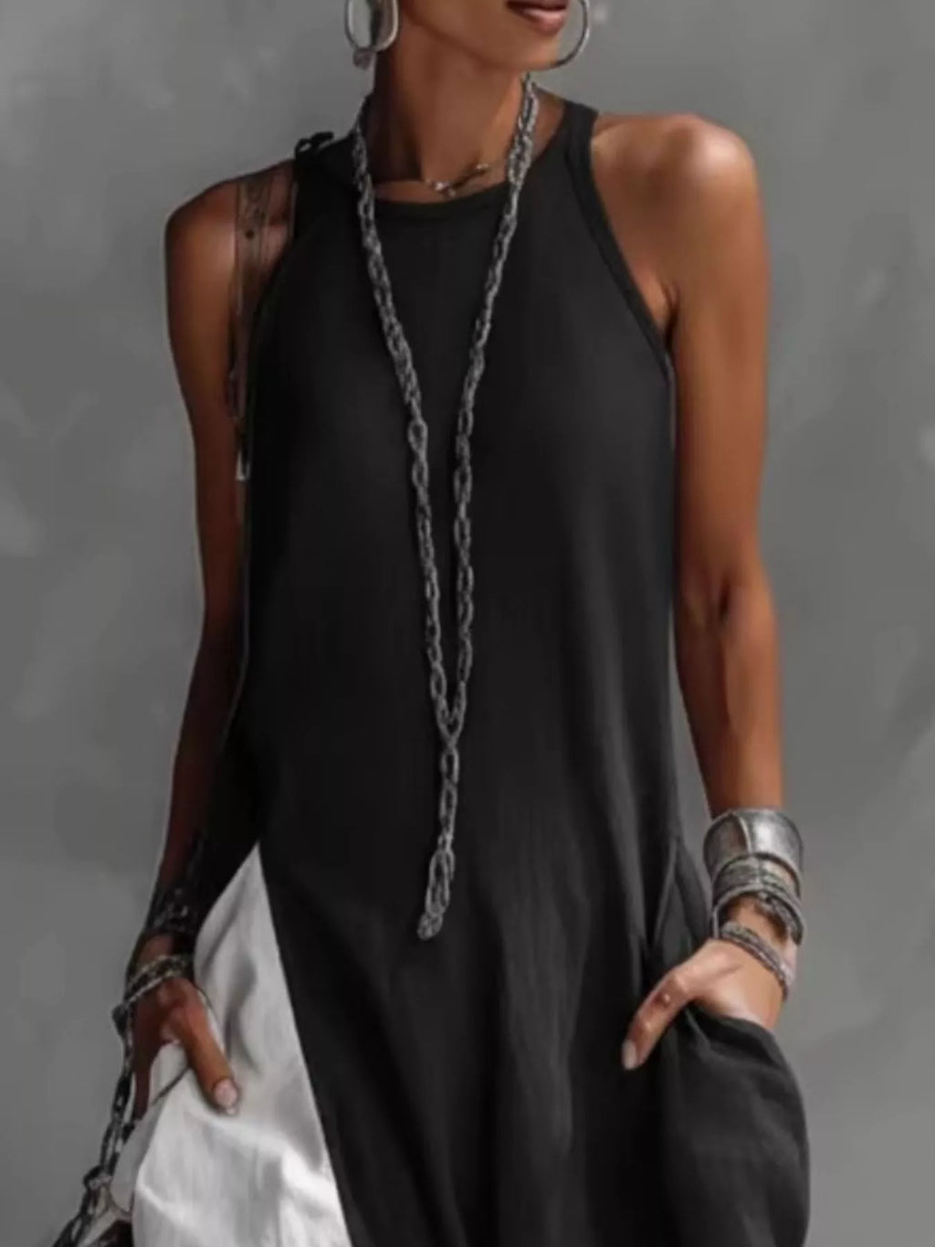 Two-Tone Sleeveless Maxi Dress - product image 9