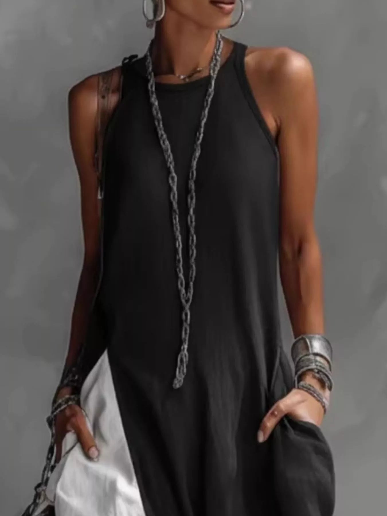 Two-Tone Sleeveless Maxi Dress - product image 9