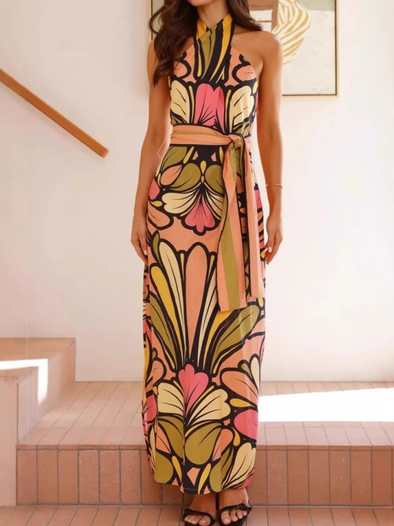 Printed Halter Neck Maxi Cami Dress - product image 5
