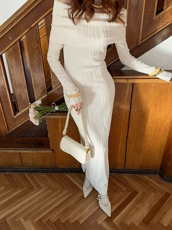 Off-Shoulder Textured Knit Maxi Dress - product image 5