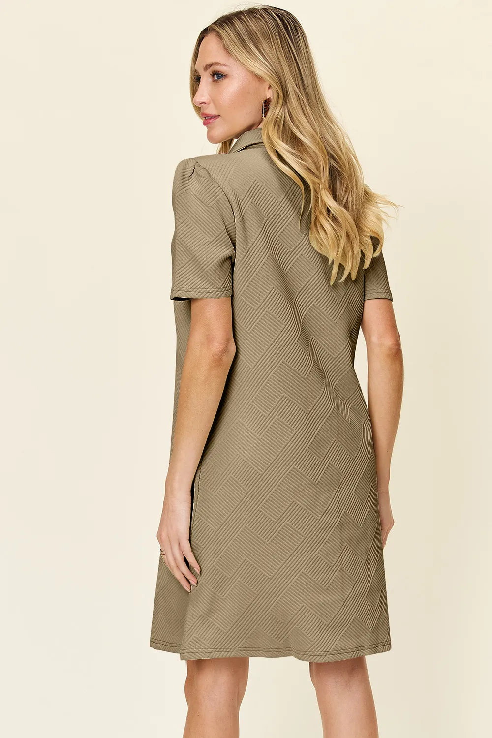 Double Take Texture Collared Neck Short Sleeve Dress - product image 33