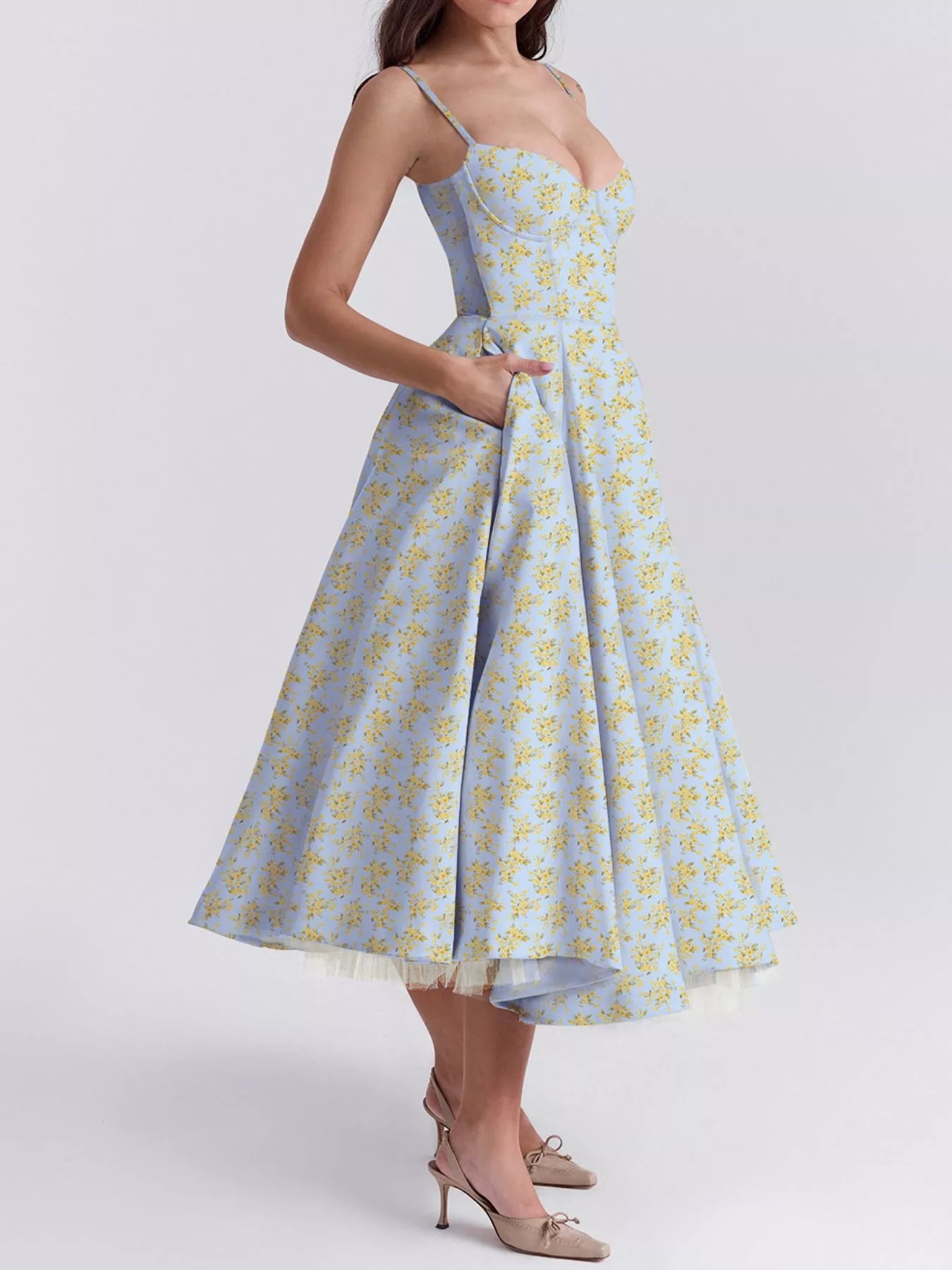 Sweetheart Neck A-Line Midi Dress - product image 25