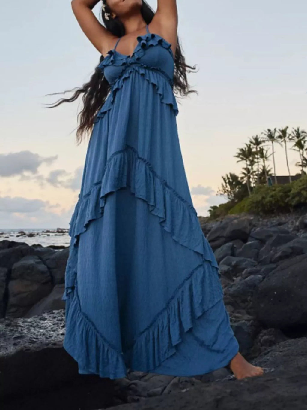 Ruffled Halter Neck Maxi Dress - product image 4
