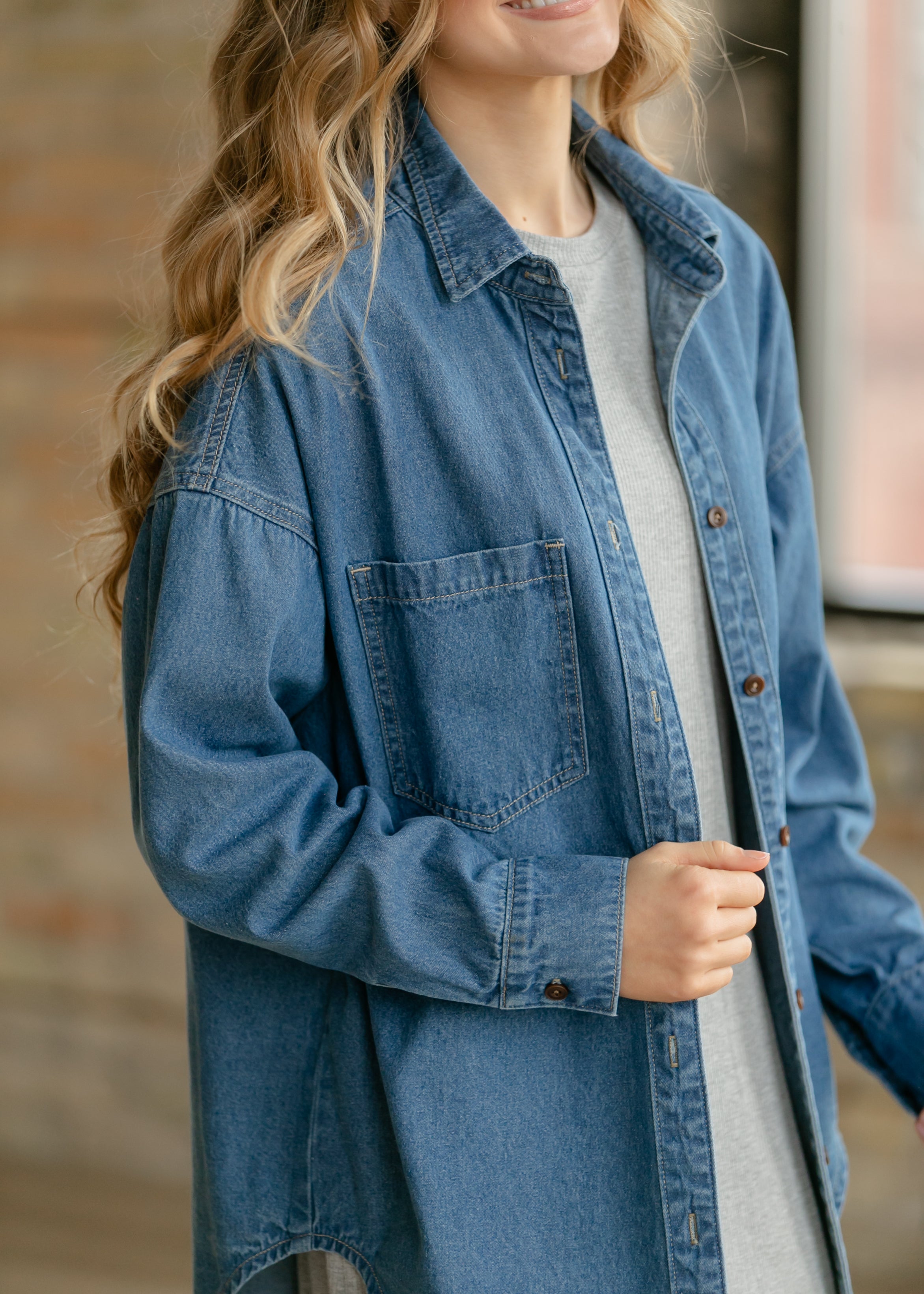 Betty Denim Button Up Top Secondary image