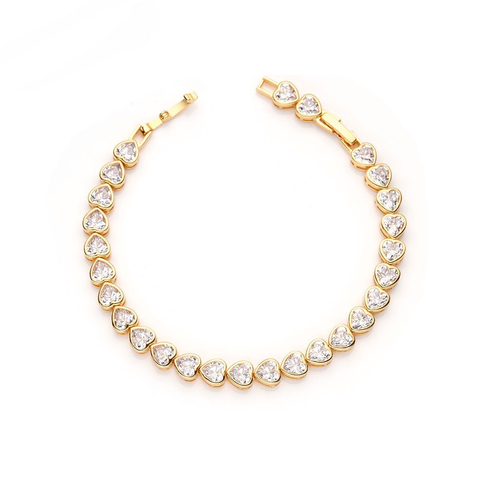 Bezel Heart Tennis Bracelet Main image