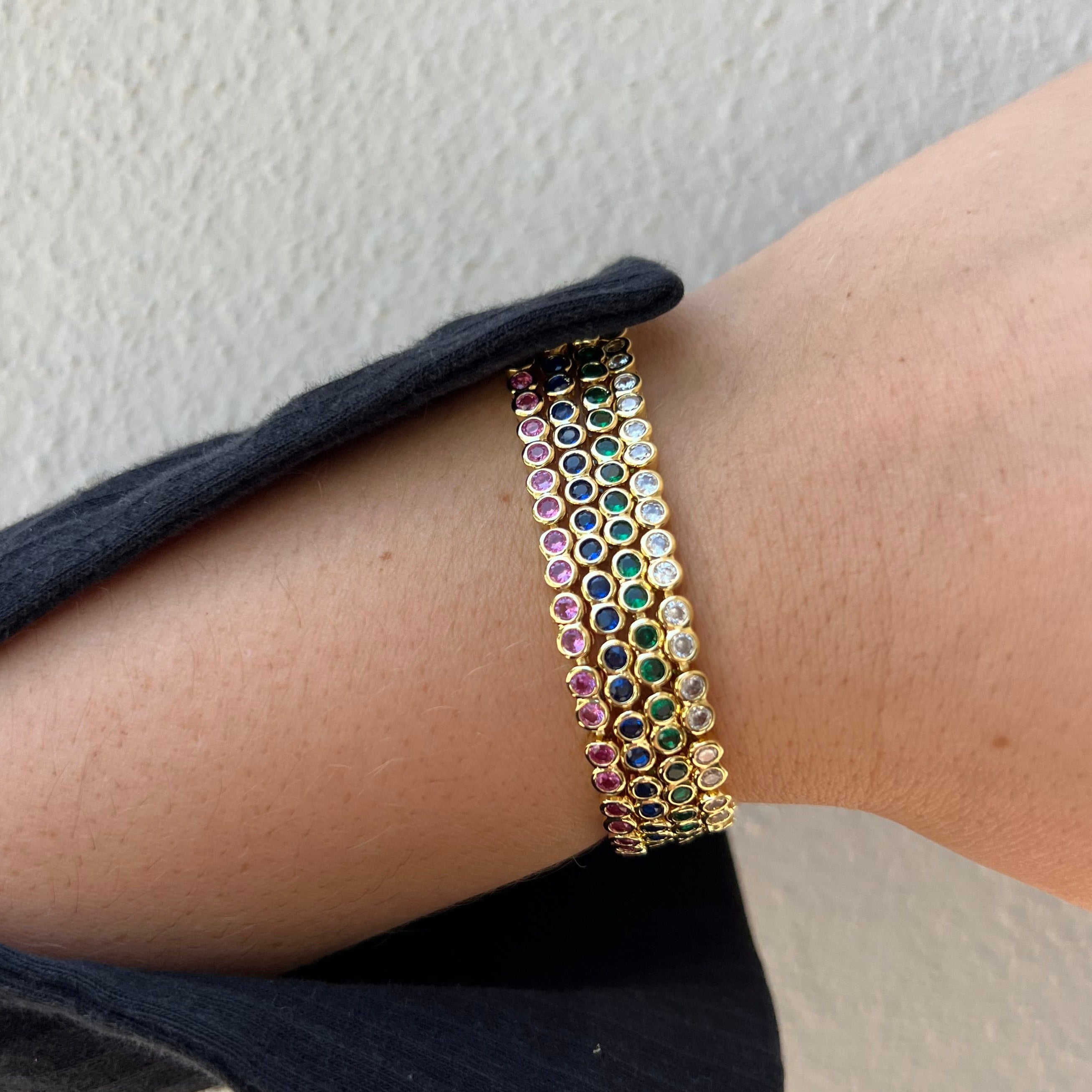 Bezel Tennis Bracelet- Emerald Secondary image