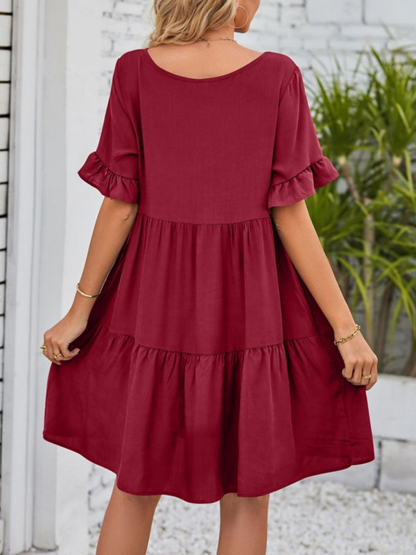 Ruffled Sleeve Tiered Mini Dress - product image 4