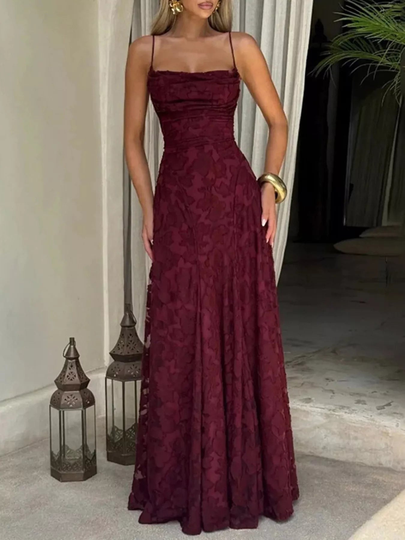 Lace Spaghetti Strap Maxi Dress Main image