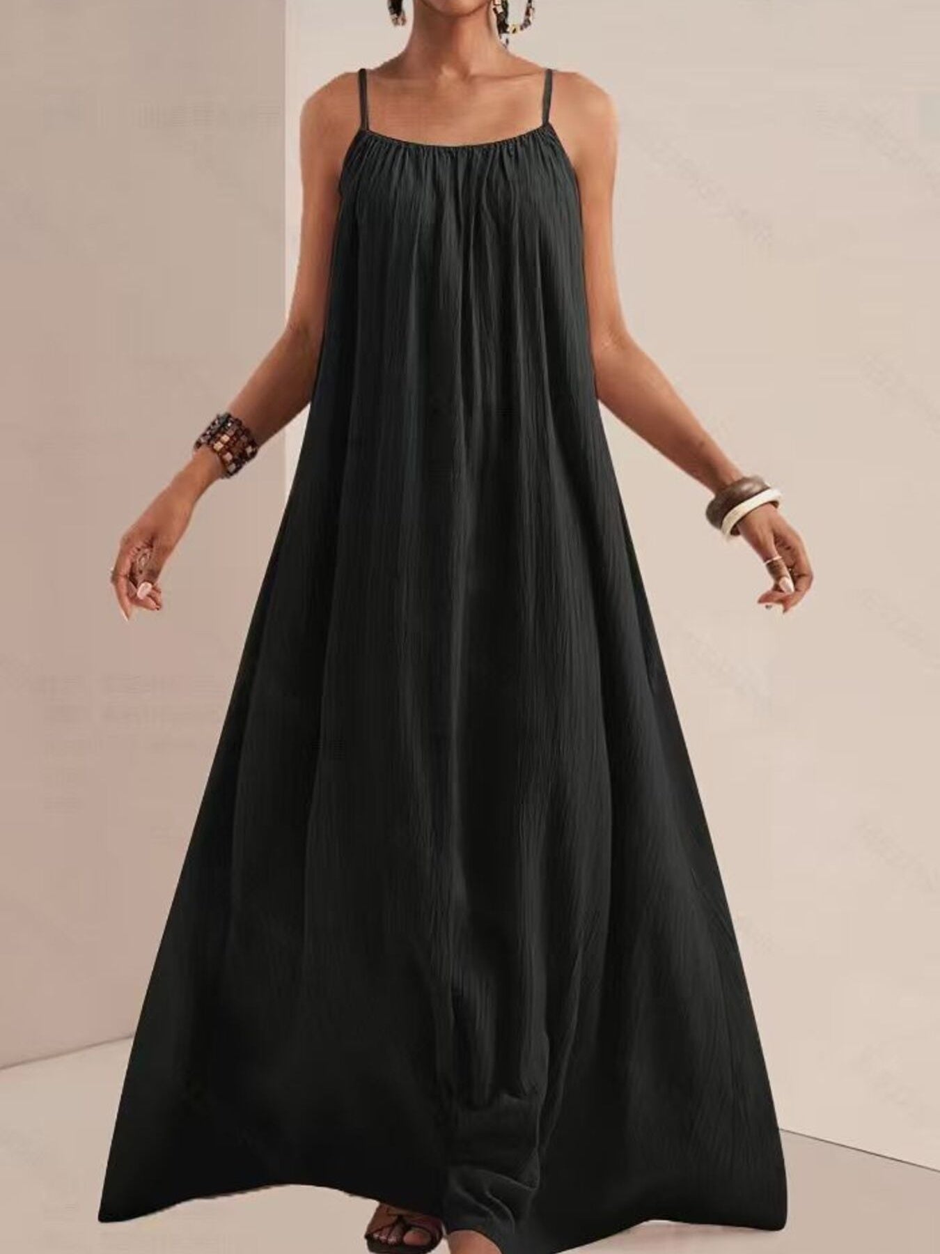 Spaghetti Strap Flowy Maxi Dress view 8 - Shopiebay